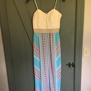 City Triangles tribal maxi dress